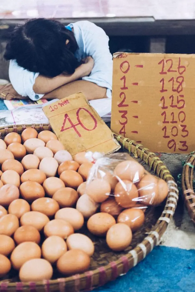 Sur un marché à Chiang Mai