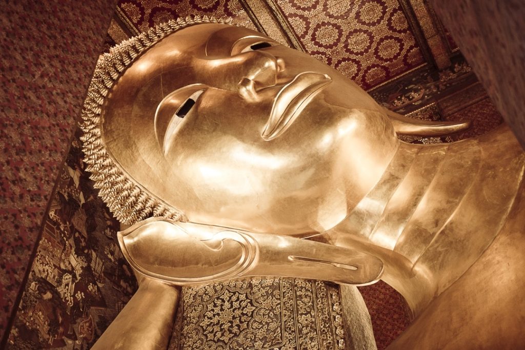 Tête du Bouddha couché au Wat Pho
