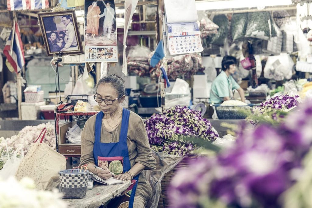 Le marché aux fleurs Pat Klong market - Bangkok, Thailande