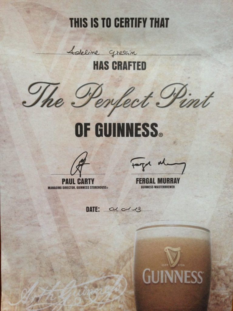 Diplome Guinness parfaite