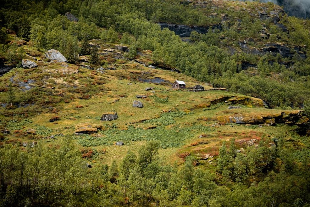 Randonnée dans la vallée d'Aurland dans les fjord en norvège