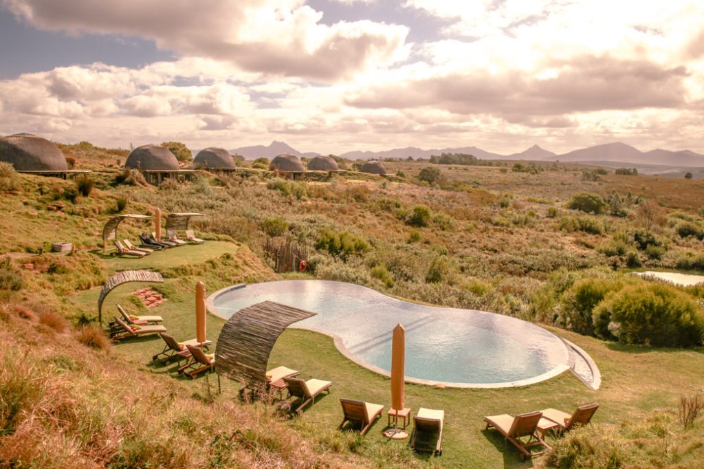 Vue sur la piscine du Gondwana game reserve