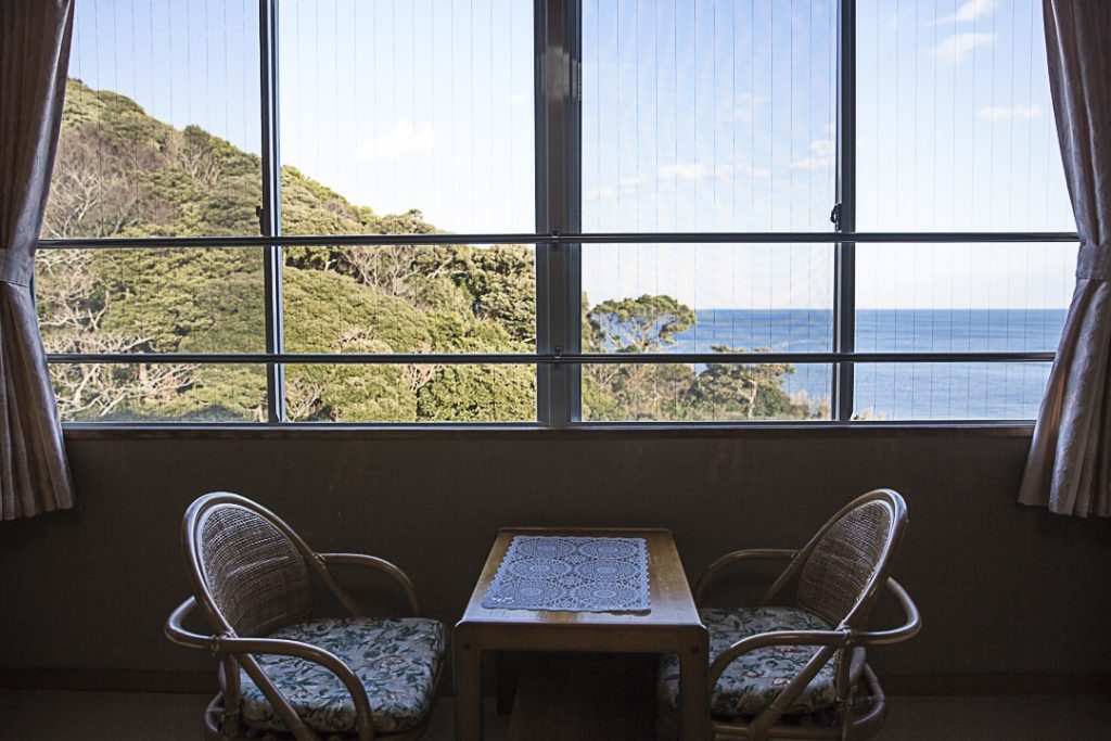 Vue depuis la chambre de mon ryokan