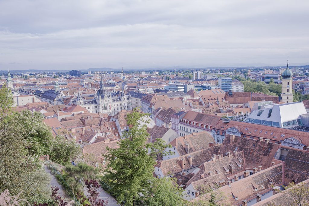 Graz - coup de coeur en Autriche pour la vue sur l'hotel de ville depuis Schlossberg