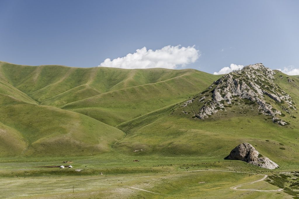 camp de yourte nomade sur la route du la Kol Suu - Kirghizstan