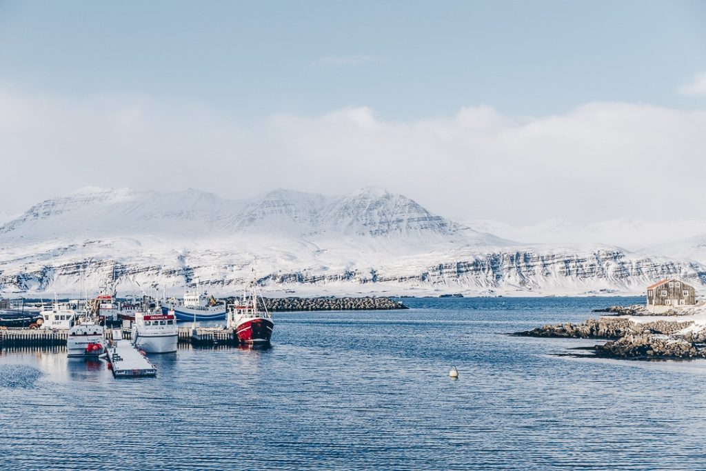 Port de djupivogur dans les fjords de l'est de l'Islande