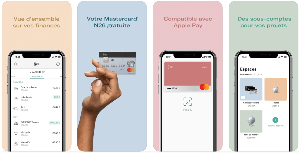 Application N26 pour payer moins de frais bancaires en dehors de l'UE