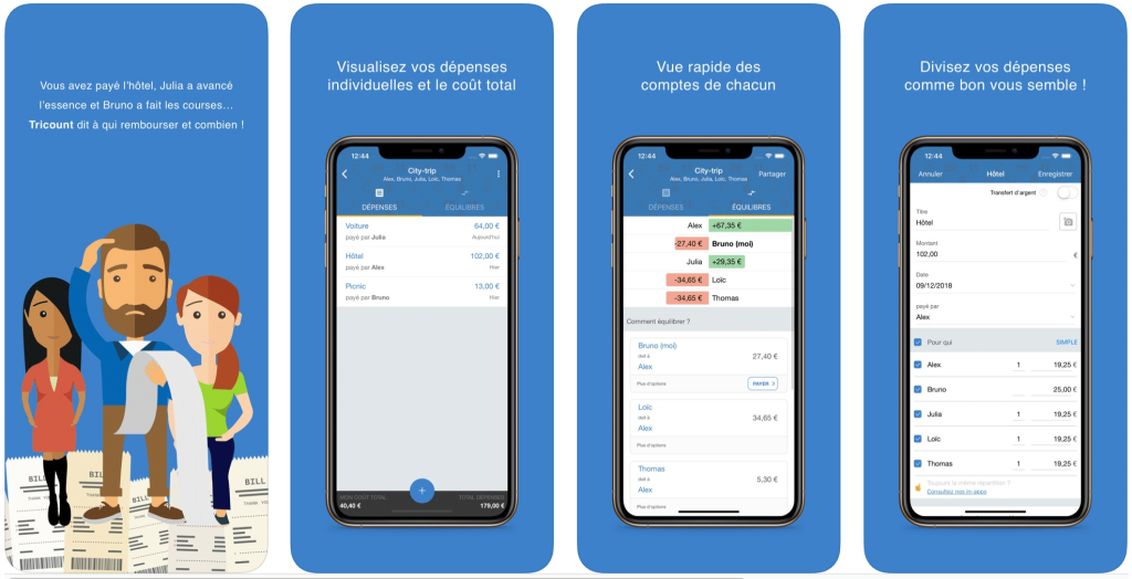 Application tricount pour gérer son budget voyage entre amis