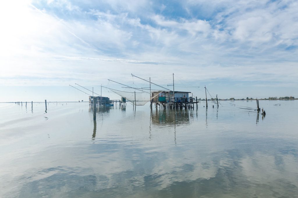 Les pêcheries du delta du Pô en Italie.