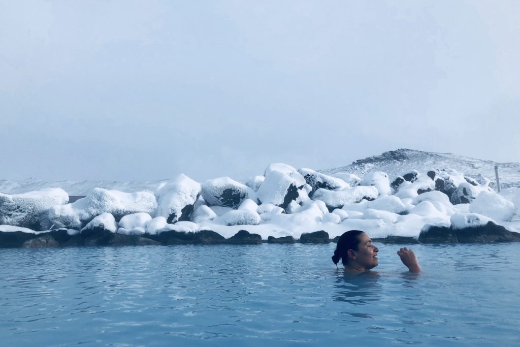 les bains de Myvatn sous la neige