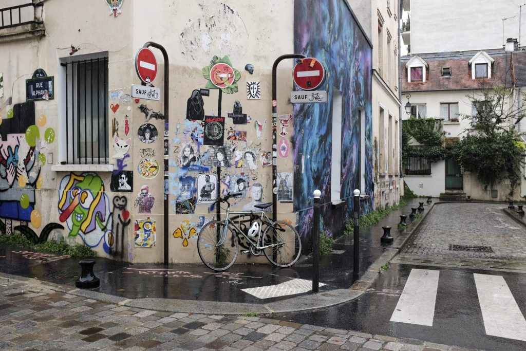 street art dans les rues de la butte aux cailles à Paris