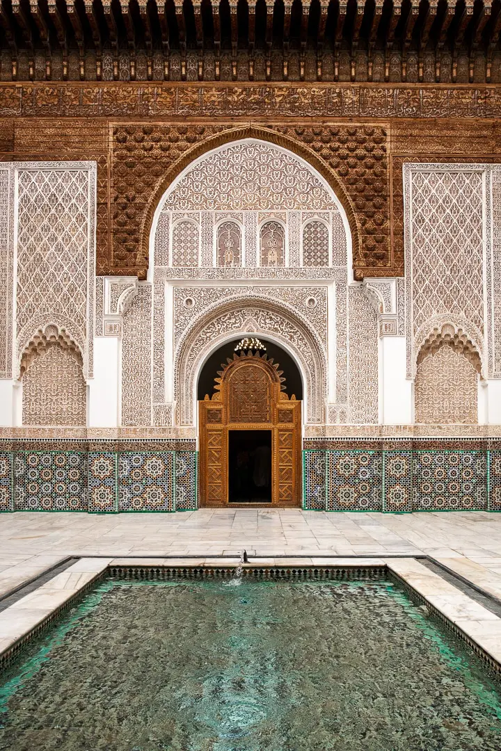 Cour intérieure de la medersa Ben Youssef, Marrakech