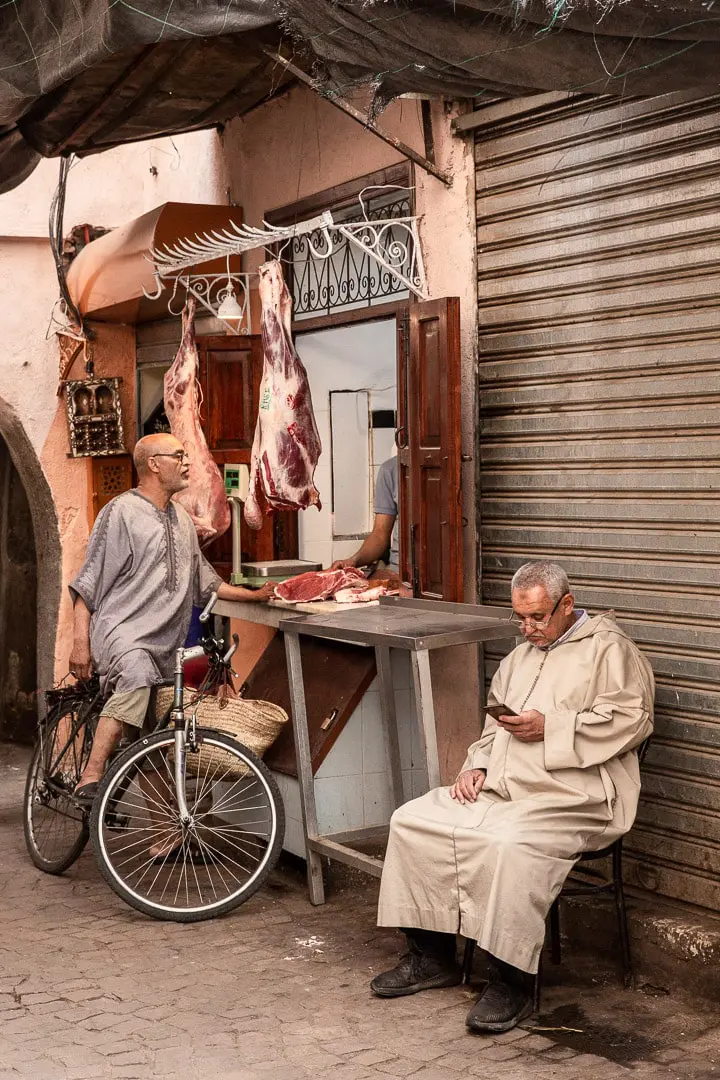 Vendeur de viande, souk de Marrakech