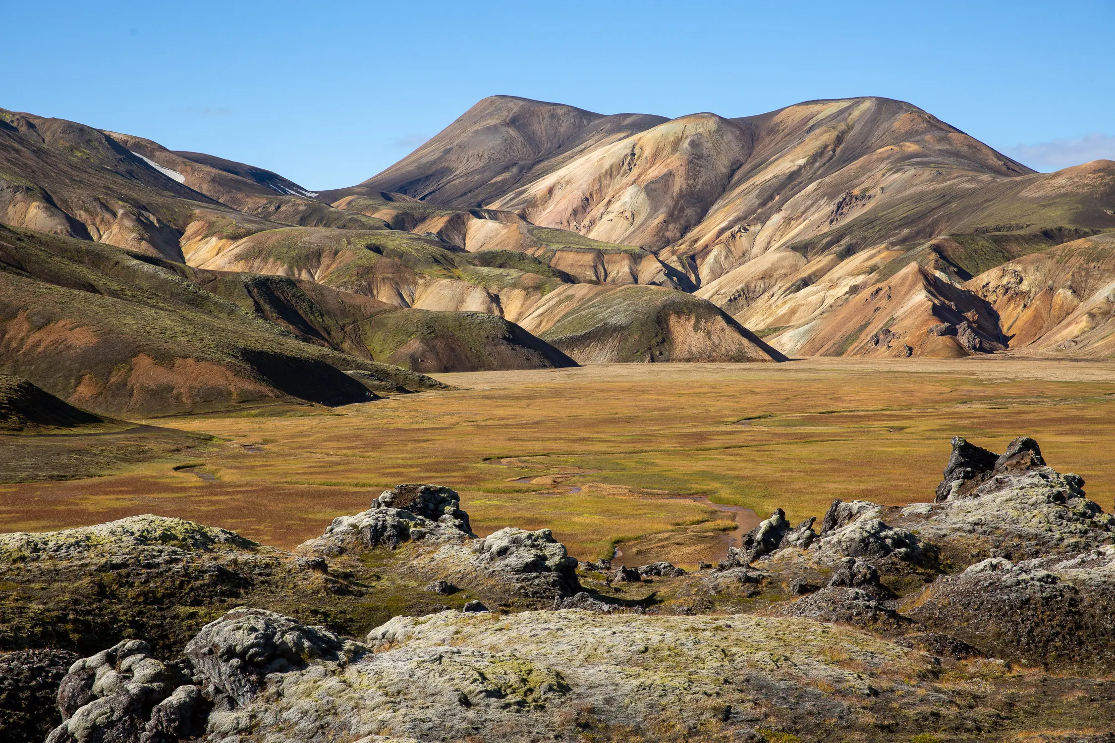 Landmannalaugar sous le soleil d'automne en Islande
