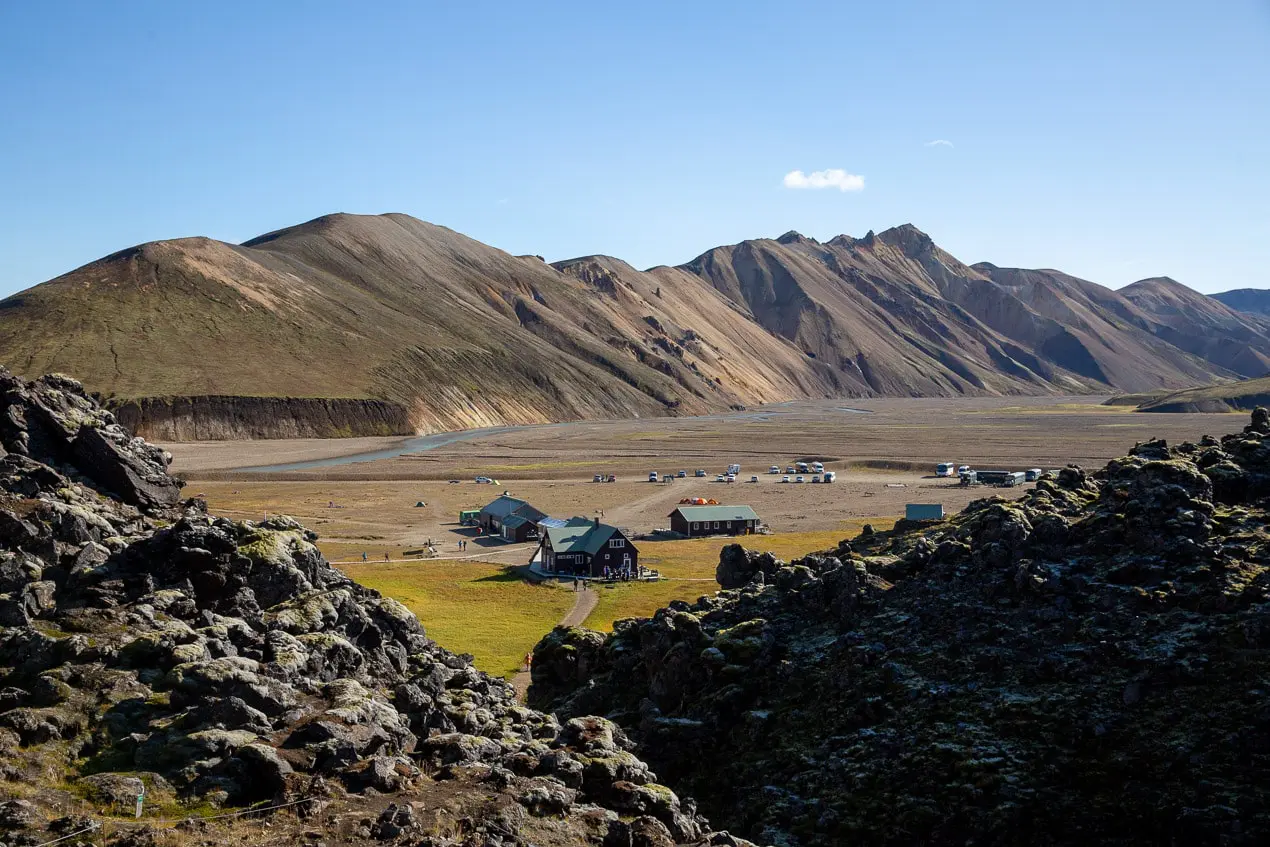 terrain de camping du Landmannalaugar en Islande