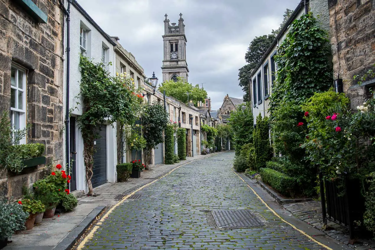 circus lane, une rue fleurie de la nouvelle Edimbourg