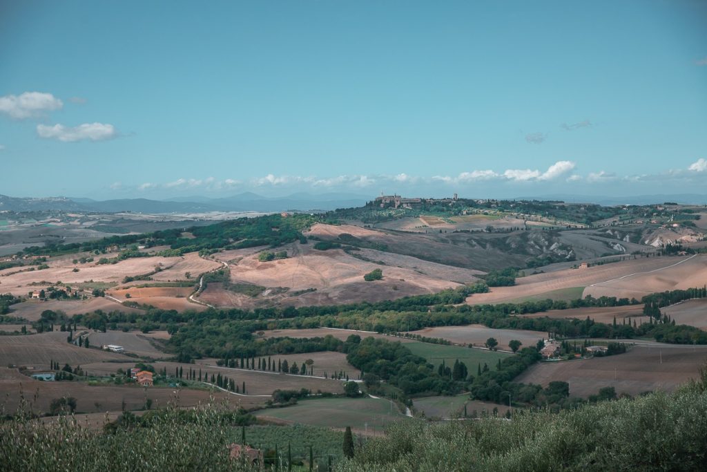 Paysage de Toscane vu des murs de Pienza