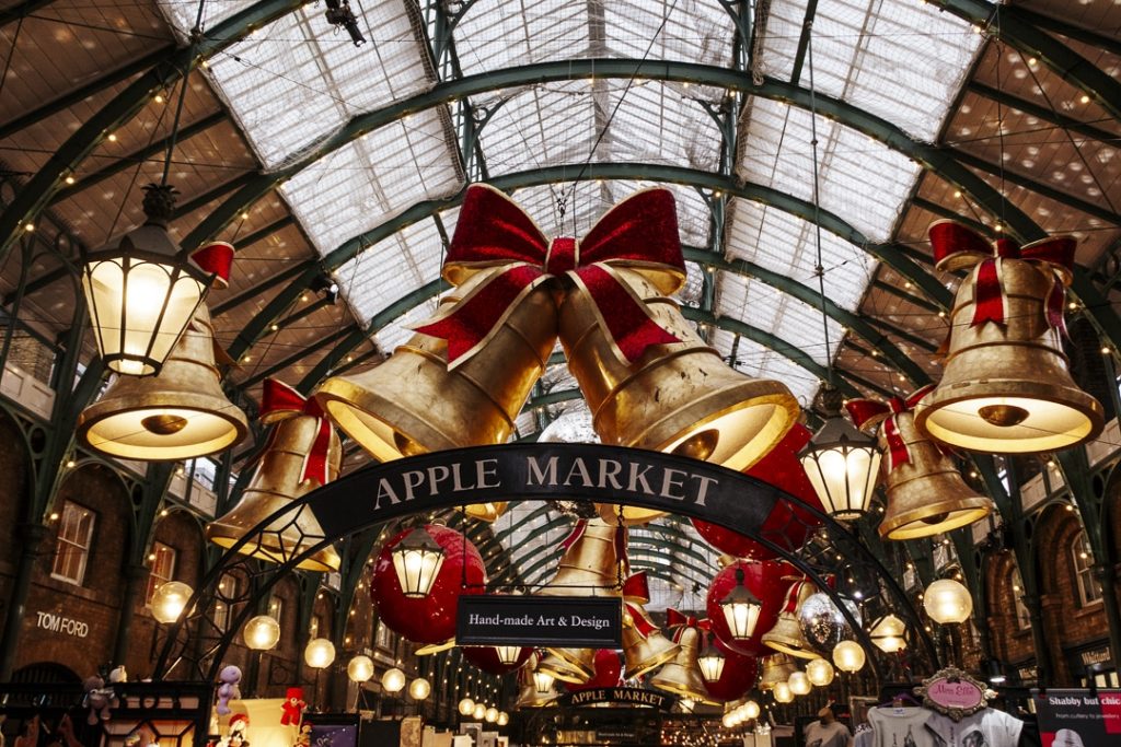 illuminations au marché de Noël de Covent Garden