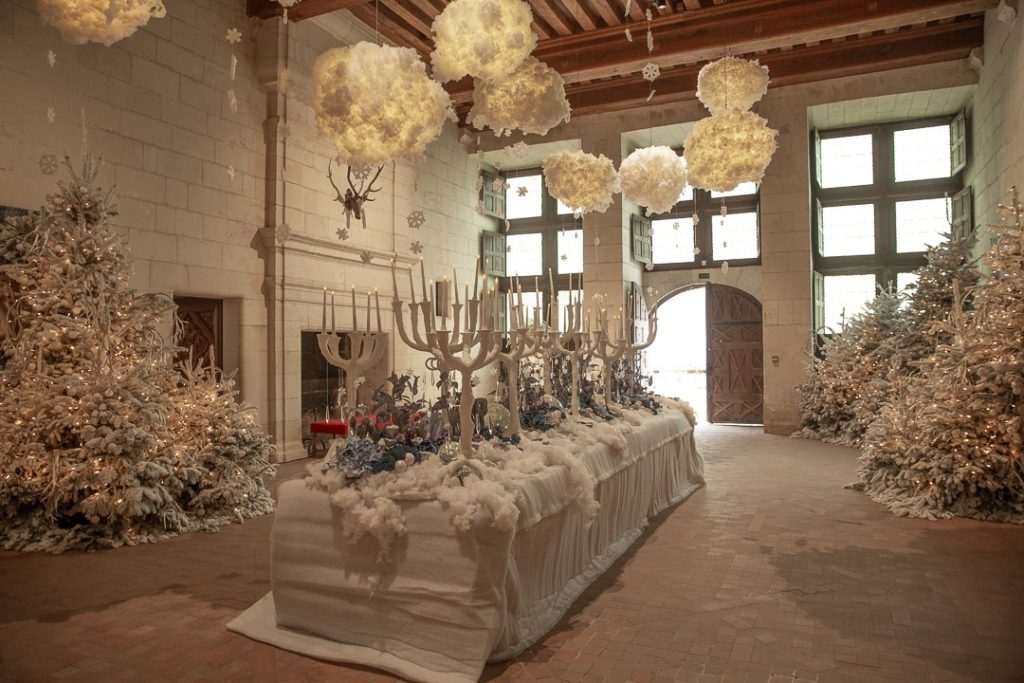 décoration de Chambord sur le thème de la reine des neige