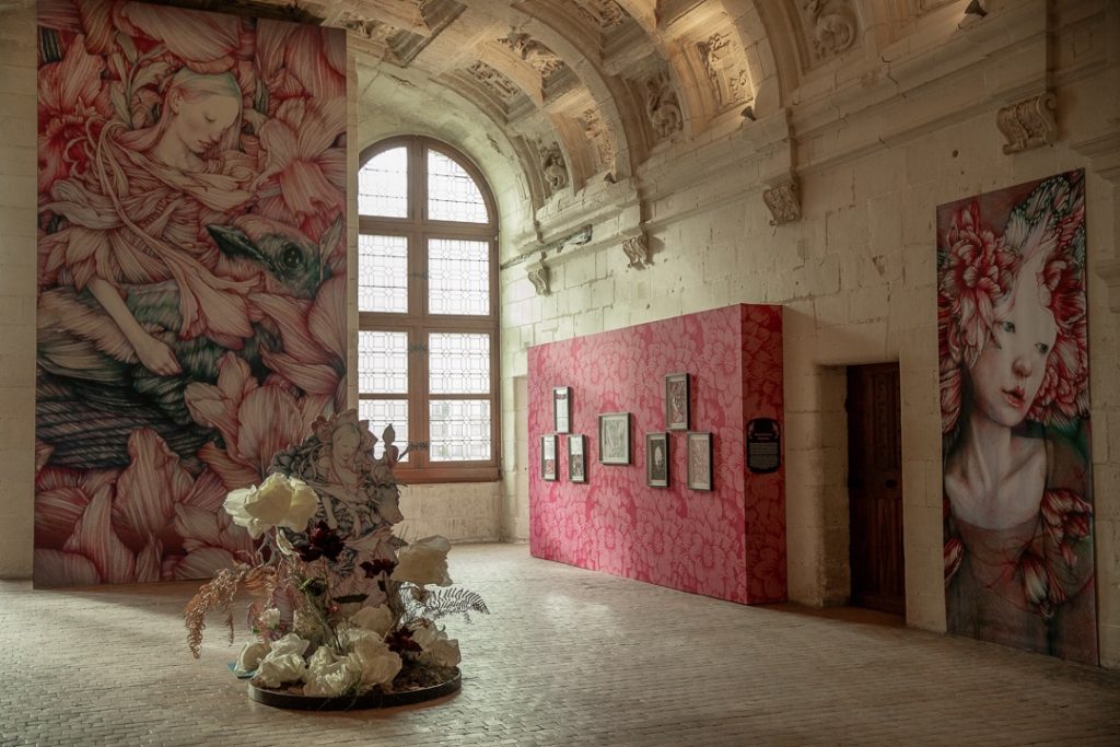 exposition d'illustrations de Poucette dans le château de Chambord pour Noël