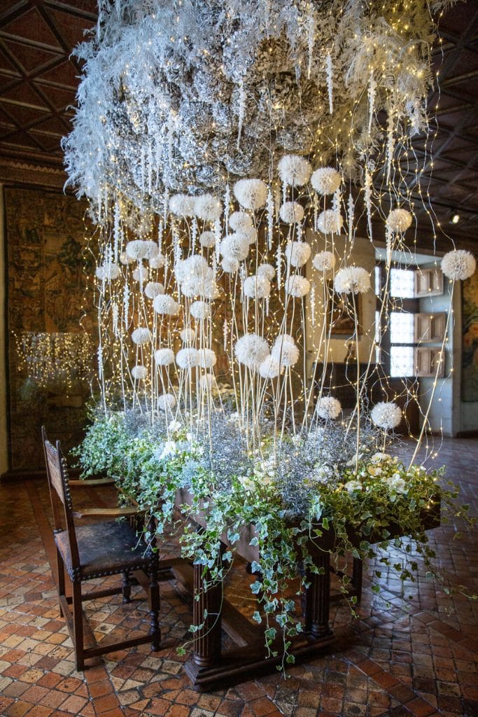 décoration de Noël sur le thème du grand nord au château de Chenonceau