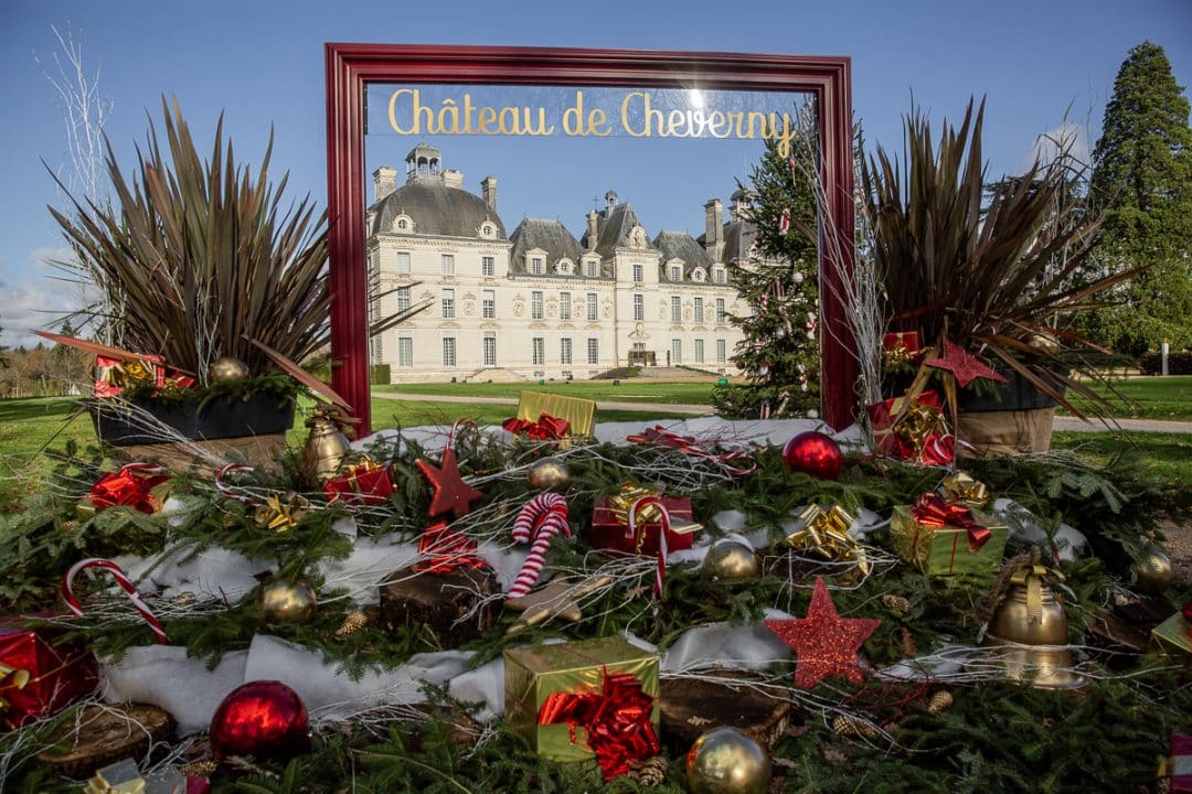 Cadre du château de Cheverny aux couleurs de Noël