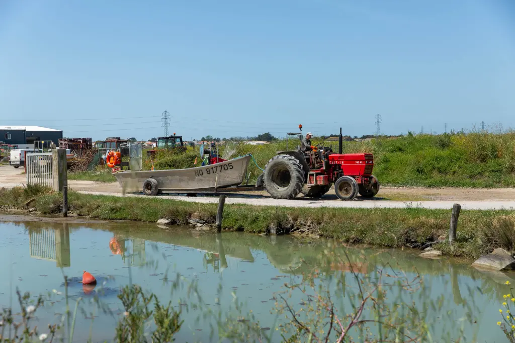 Tracteur ostréicole au Port du Bonhomme