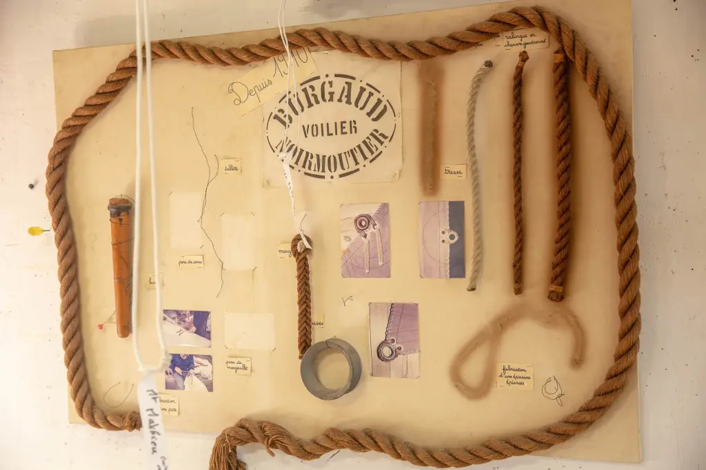Détails au mur de la fabrication des voiles